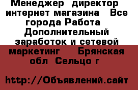 Менеджер (директор) интернет-магазина - Все города Работа » Дополнительный заработок и сетевой маркетинг   . Брянская обл.,Сельцо г.